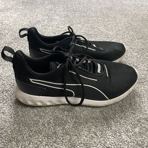 PUMA Carson 2 Concave Black White Womens 8 Low Lace Up Sneakers Shoes Cushion